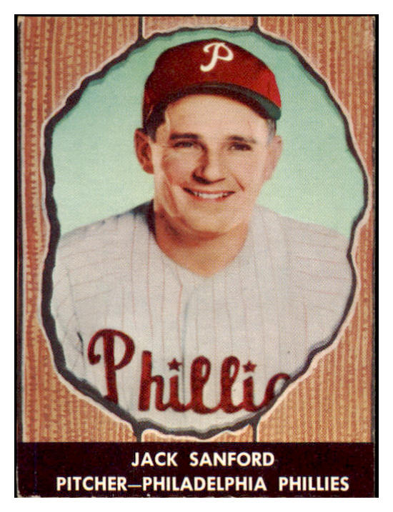 1958 Hires #039 Jack Sanford Phillies EX-MT No Tab 456580