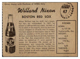 1958 Hires #047 Willard Nixon Red Sox EX-MT No Tab 456582