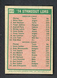 1975 Topps Mini Baseball #312 Strike Out Leaders Nolan Ryan EX-MT 456627