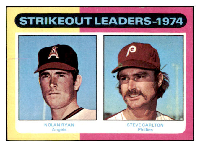 1975 Topps Mini Baseball #312 Strike Out Leaders Nolan Ryan EX-MT 456628