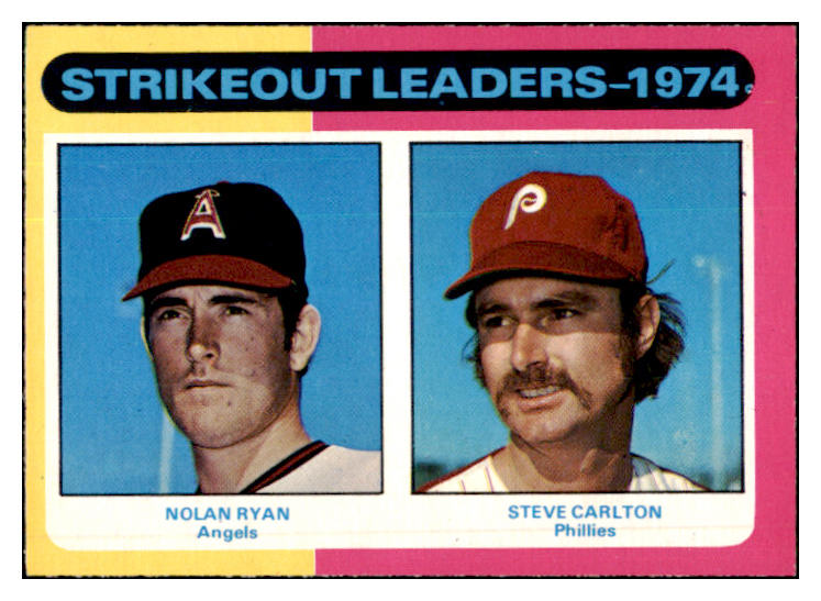 1975 O Pee Chee Baseball #312 Strike Out Leaders Nolan Ryan NR-MT 456688