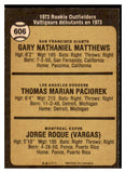 1973 O Pee Chee Baseball #606 Gary Matthews Giants NR-MT 456723