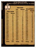 1973 O Pee Chee Baseball #001 Hank Aaron Babe Ruth Willie Mays NR-MT oc 456727