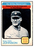 1973 O Pee Chee Baseball #476 Walter Johnson Senators NR-MT 456752