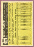 1961 Topps Baseball #443 Duke Snider Dodgers EX-MT 457590