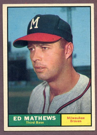 1961 Topps Baseball #120 Eddie Mathews Braves EX 457592