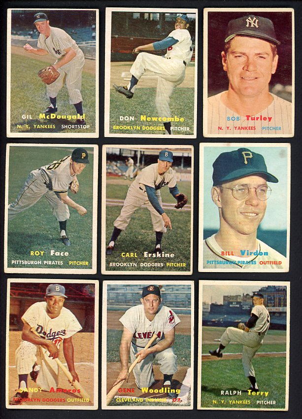 1957 Topps Part Set Lot 97 Diff VG Newcombe McDougald 458200