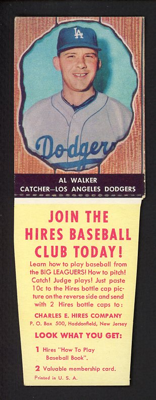 1958 Hires #074 Rube Walker Dodgers EX-MT w/Tab 458256