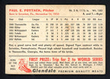 1953 Glendale Meats Paul Foytack Tigers FR-GD staple holes 458425