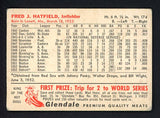 1953 Glendale Meats Fred Hatfield Tigers VG-EX 458429