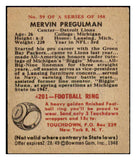 1948 Bowman Football #059 Mervin Pregulman Lions NR-MT 458801