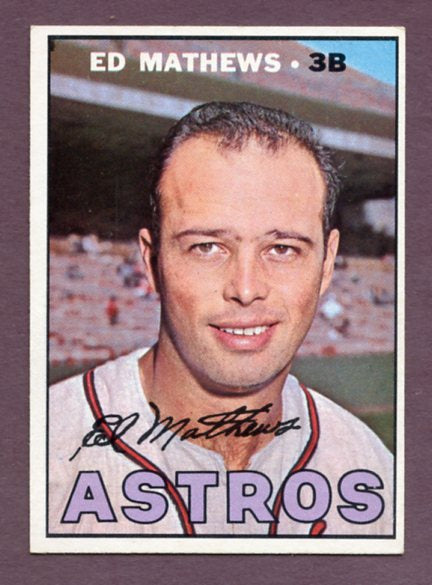 1967 Topps Baseball #166 Eddie Mathews Astros EX 459561