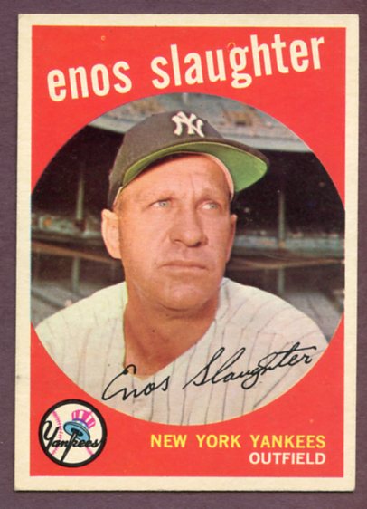 1959 Topps Baseball #155 Enos Slaughter Yankees EX-MT 459631
