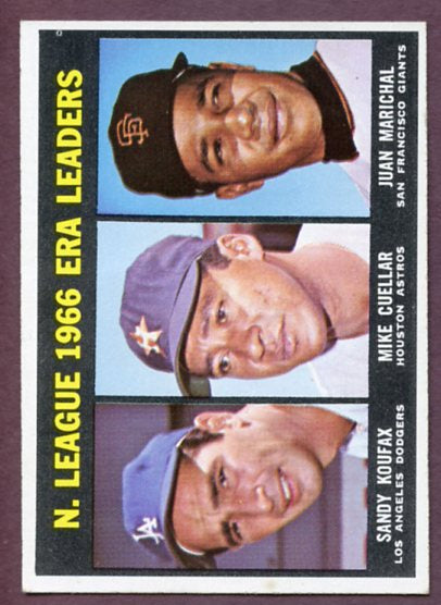 1967 Topps Baseball #234 N.L. ERA Leaders Sandy Koufax EX-MT 459680