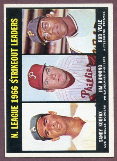 1967 Topps Baseball #238 N.L. Strike Out Leaders Sandy Koufax EX-MT 459754