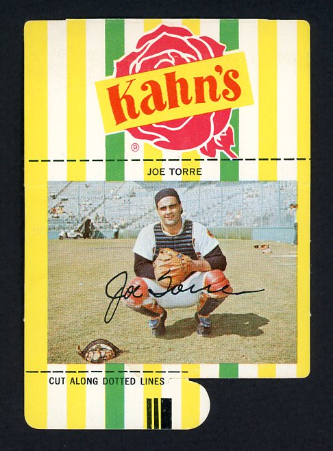 1967 Kahns Baseball Joe Torre Braves EX w/Tab ink back 459940