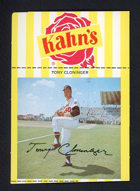 1967 Kahns Baseball Tony Cloninger Braves NR-MT 459945