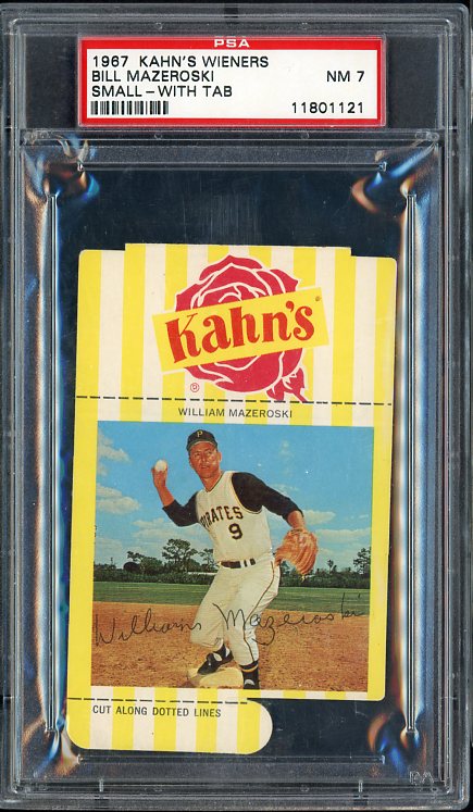 1966 Kahns Baseball Bill Mazeroski Pirates PSA 7 NM w/Tab Small 459987