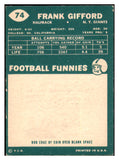 1960 Topps Football #074 Frank Gifford Giants EX 460065