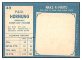 1961 Topps Football #040 Paul Hornung Packers NR-MT 460071