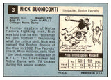 1964 Topps Football #003 Nick Buoniconti Patriots EX 460100