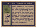 1972 Topps Football #106 Lyle Alzado Broncos VG-EX 460144