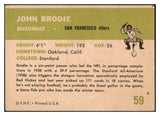 1961 Fleer Football #059 John Brodie 49ers VG-EX 460238
