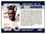 1990 Pro Set Football #685 Emmitt Smith Cowboys NR-MT 460269