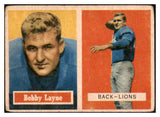 1957 Topps Football #032 Bobby Layne Lions Good 460276