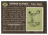 1969 Topps Football #232 George Blanda Raiders Good 460326