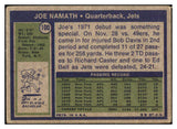 1972 Topps Football #100 Joe Namath Jets GD-VG 460344