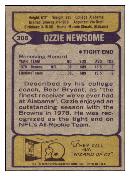 1979 Topps Football #308 Ozzie Newsome Browns NR-MT 460375