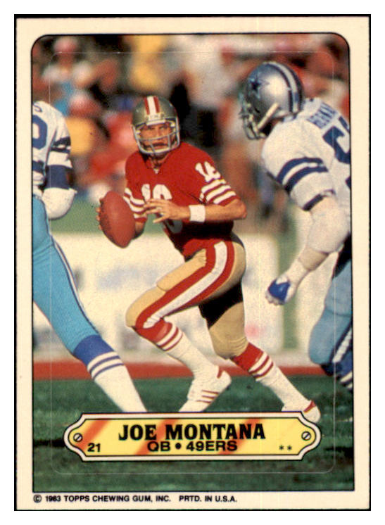 1983 Topps Football Stickers #021 Joe Montana 49ers NR-MT 460397