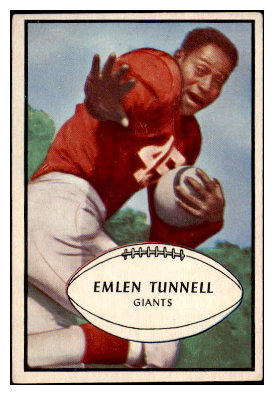 1953 Bowman Football #053 Emlen Tunnell Giants EX 460651