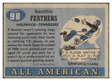 1955 Topps All American #098 Beattie Feathers Tennessee VG 460663