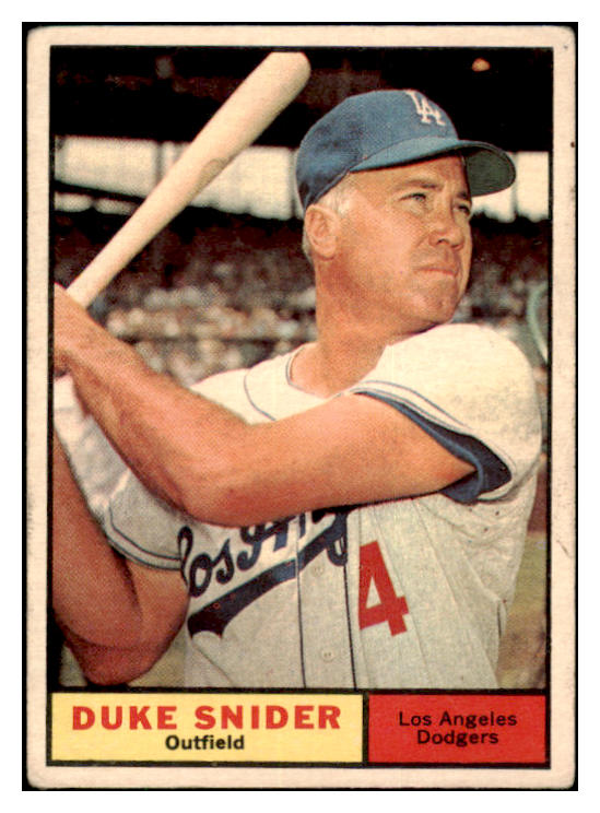 1961 Topps Baseball #443 Duke Snider Dodgers VG 460732