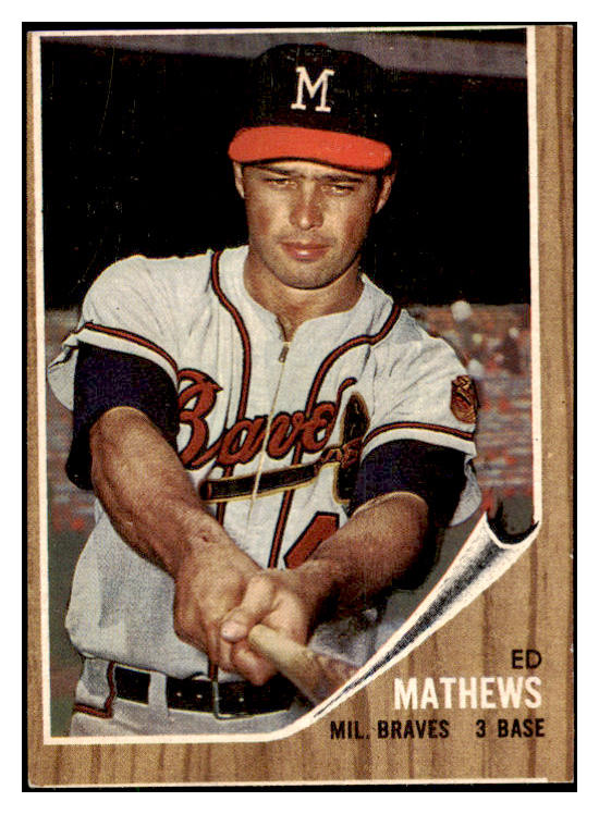 1962 Topps Baseball #030 Eddie Mathews Braves GD-VG 460748