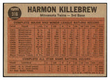 1962 Topps Baseball #316 Harmon Killebrew IA Twins VG-EX 460759