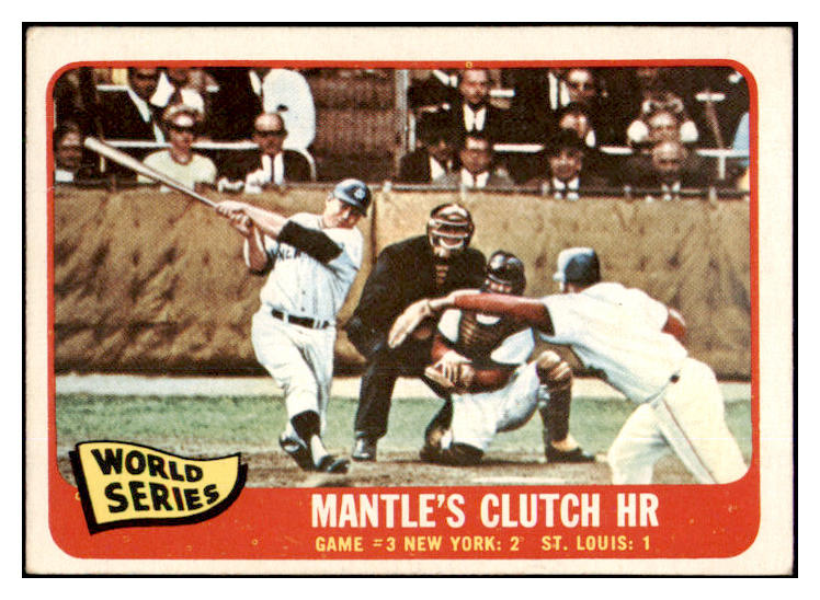 1965 Topps Baseball #134 World Series Game 3 Mickey Mantle VG-EX 460769