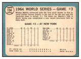 1965 Topps Baseball #134 World Series Game 3 Mickey Mantle VG-EX 460769