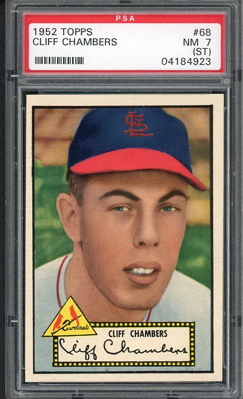 1952 Topps Baseball #068 Cliff Chambers Cardinals PSA 7 NM st Black 461401