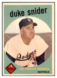 1959 Topps Baseball #020 Duke Snider Dodgers NR-MT 461695