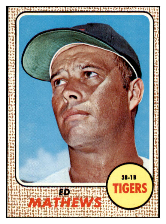1968 Topps Baseball #058 Eddie Mathews Tigers NR-MT 461709