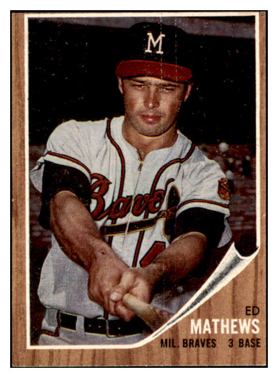 1962 Topps Baseball #030 Eddie Mathews Braves VG-EX 461720
