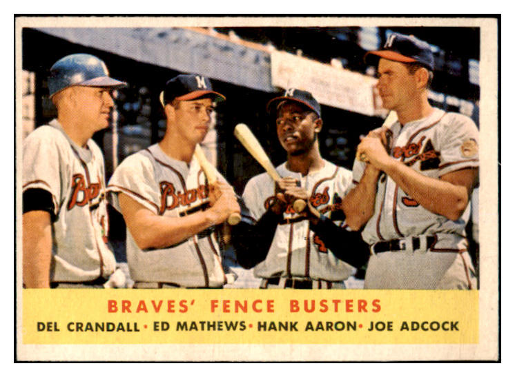 1958 Topps Baseball #351 Hank Aaron Eddie Mathews VG-EX 461736