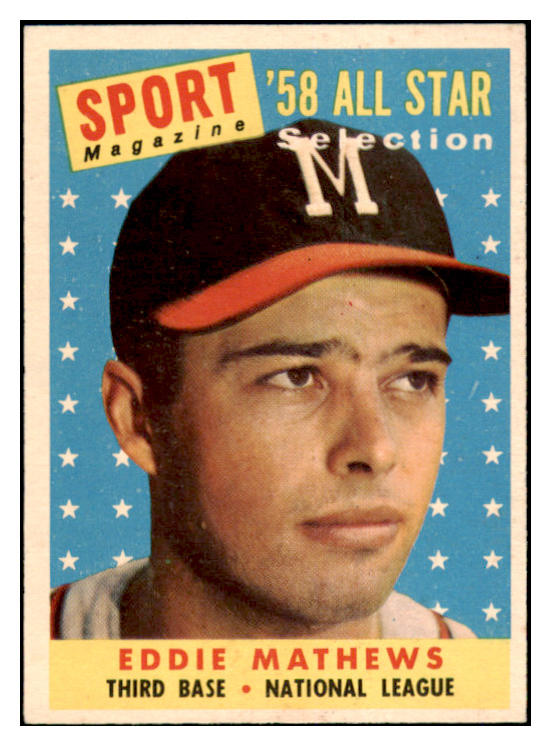 1958 Topps Baseball #480 Eddie Mathews A.S. Braves NR-MT 461739