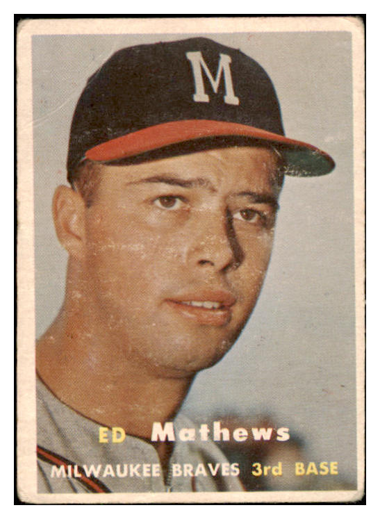 1957 Topps Baseball #250 Eddie Mathews Braves Good 461741
