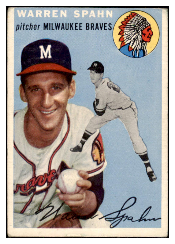 1954 Topps Baseball #020 Warren Spahn Braves VG-EX 461784