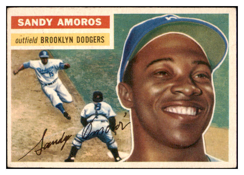 1956 Topps Baseball #042 Sandy Amoros Dodgers VG-EX White 461795