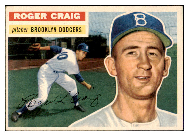 1956 Topps Baseball #063 Roger Craig Dodgers VG-EX Gray 461803